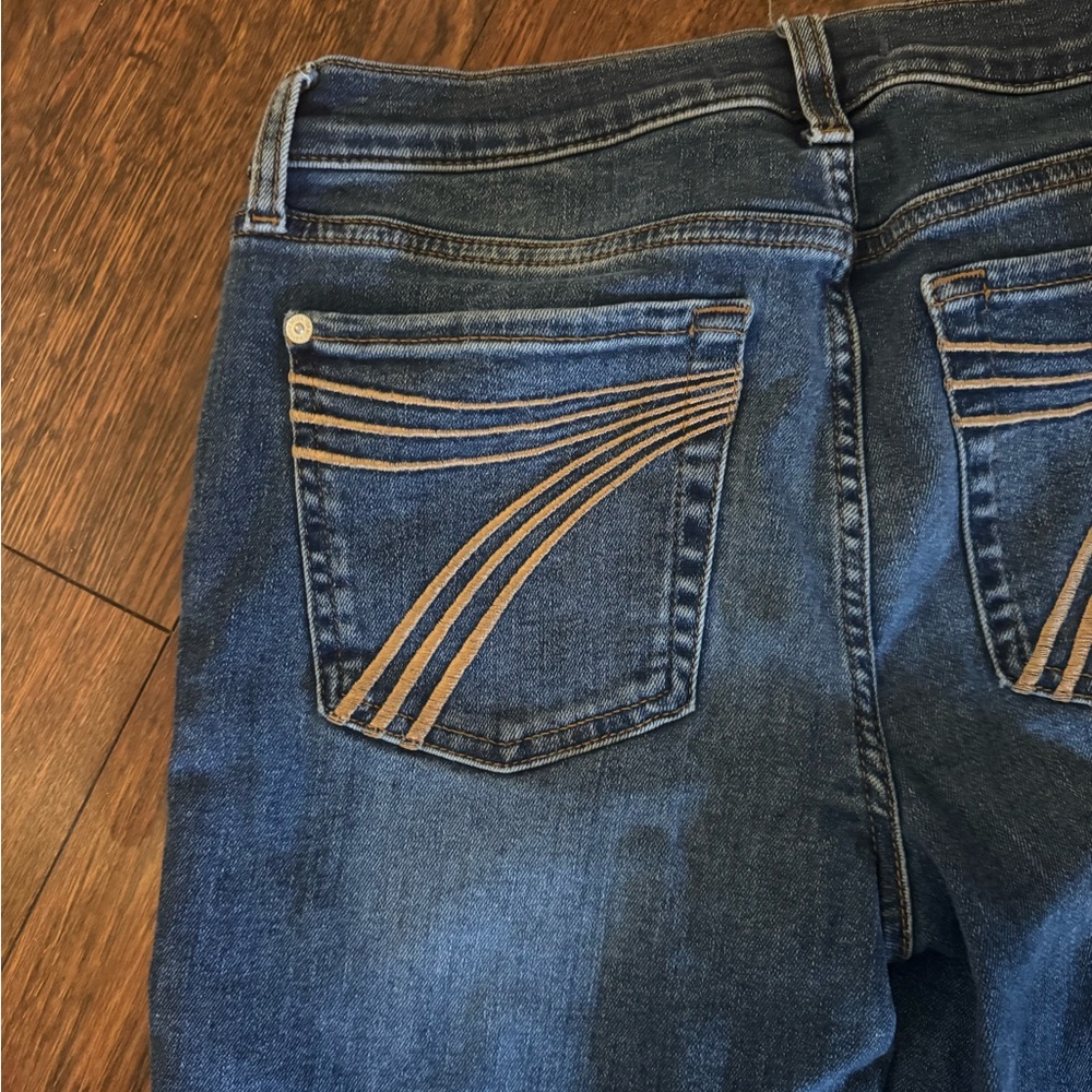 7 For All Mankind Blue Jeans with Tan Accents